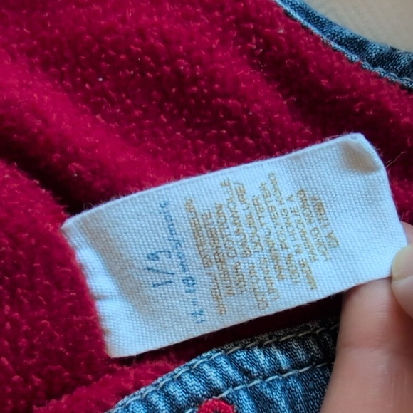 vintage babyGap fleece lined denim carpenter overalls 12-18 months baby unisex - Picture 4 of 6